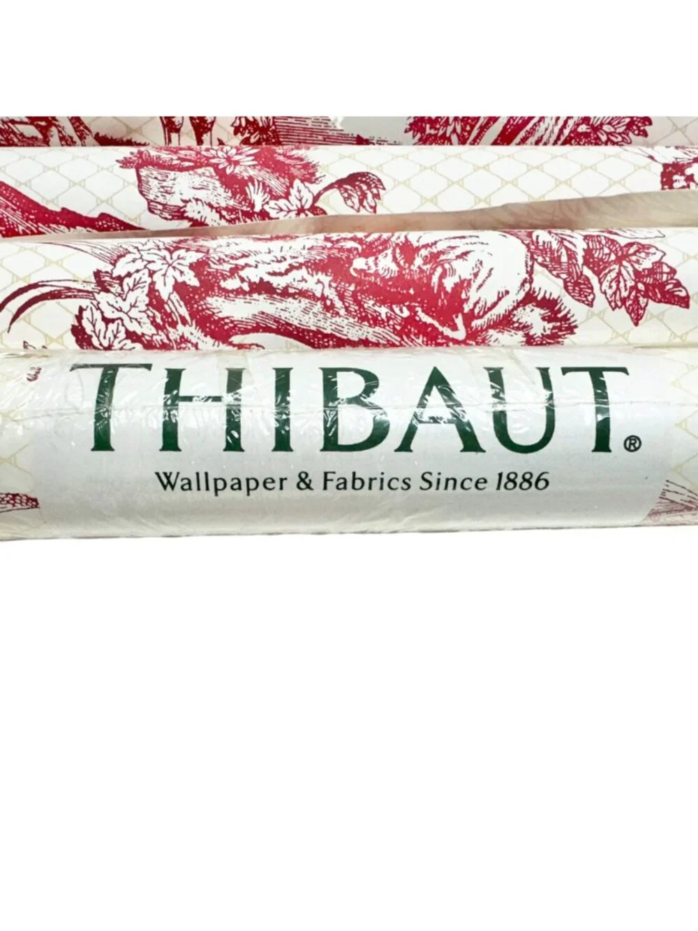 Thibaut Red White Toile Wallpaper Rolls 60.75 SF plus Strippable Stain Resistant